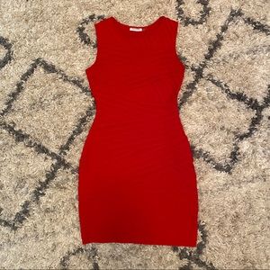 Red Calvin Klein Body Con Dress
